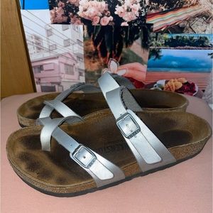 Silver Birkenstock Sandals